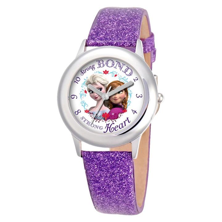 Girls' Disney Frozen Anna And Elsa Strong Bond, Strong Heart Watch - Purple