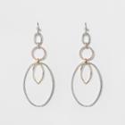 Thin Wire Ovals Earrings - A New Day Silver/rose Gold