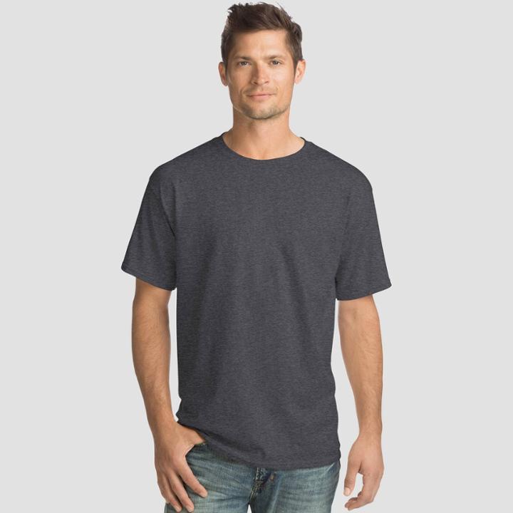 Hanes Men's 4pk Short Sleeve Comfort Wash T-shirt - Charcoal Heather