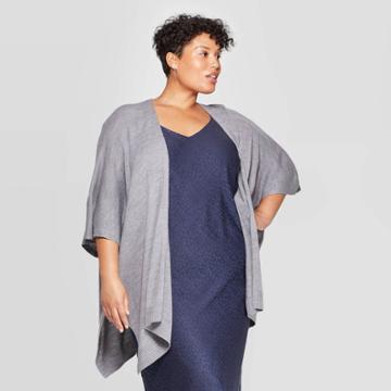 Women's Plus Layering Kimono Jacket - A New Day Medium Heather Gray One Size, Women's, Size: One Size Plus, Medium Grey Gray