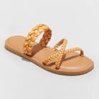 Women's Hilda Braided Strappy Footbed Sandals - Universal Thread Cognac