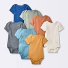 Baby 7pk Short Sleeve Bodysuit - Cloud Island Orange Newborn