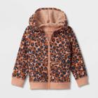 Toddler Girls' Printed Fleece Zip-up Hoodie - Cat & Jack Orange