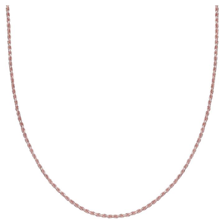 Target Women's Rope Chain Necklace In Rose Gold Over Sterling Silver - Rose