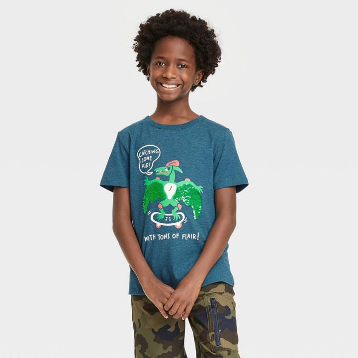 Boys' Interactive Short Sleeve Graphic T-shirt - Cat & Jack Heather Navy