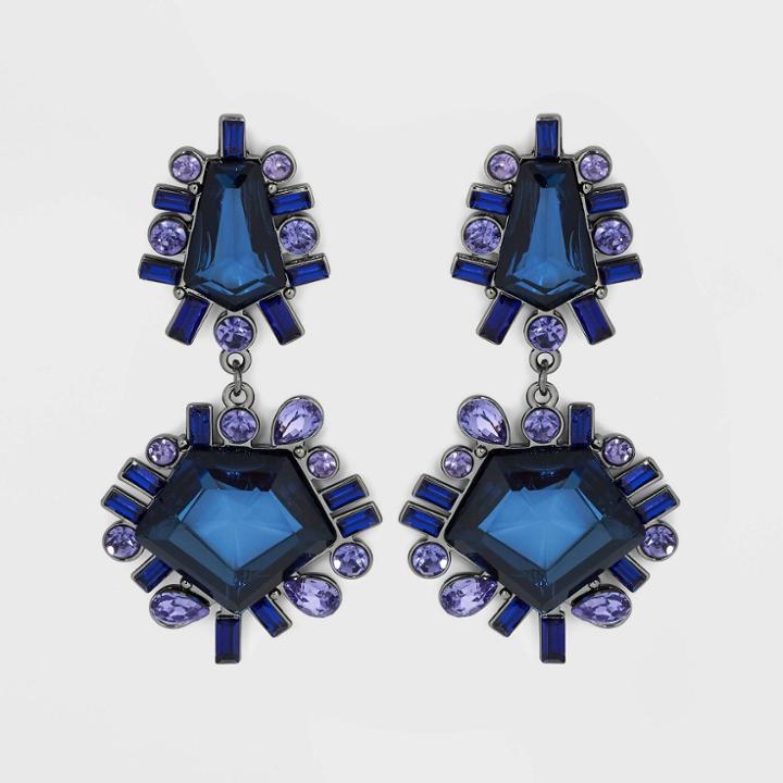 Drop Stone Statement Earrings - A New Day Purple