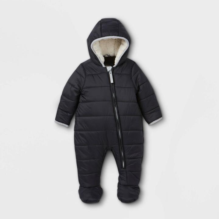 Baby Puffer Snowsuit - Cat & Jack Black Newborn