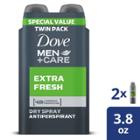 Dove Men+care Extra Fresh 48-hour Antiperspirant & Deodorant Dry Spray Twin Pack