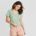 Women's Relaxed Fit Short Sleeve V-neck T-shirt - Universal Thread Green