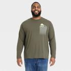 Men's Big & Tall Long Sleeve Printed Lyndale T-shirt - Goodfellow & Co Forest Green