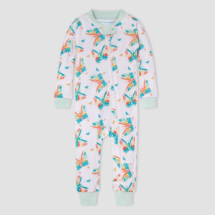 Burt's Bees Baby Baby Girls' Butterfly Pajama Jumpsuit - Blue
