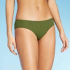 Women's Ribbed Hipster Bikini Bottom - Xhilaration Olive Green