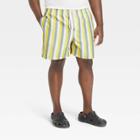 Men's Big & Tall Cabana Striped Swim Trunk - Goodfellow & Co Yellow