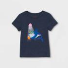 Toddler Boys' Shark Reading Graphic Short Sleeve T-shirt - Cat & Jack Navy
