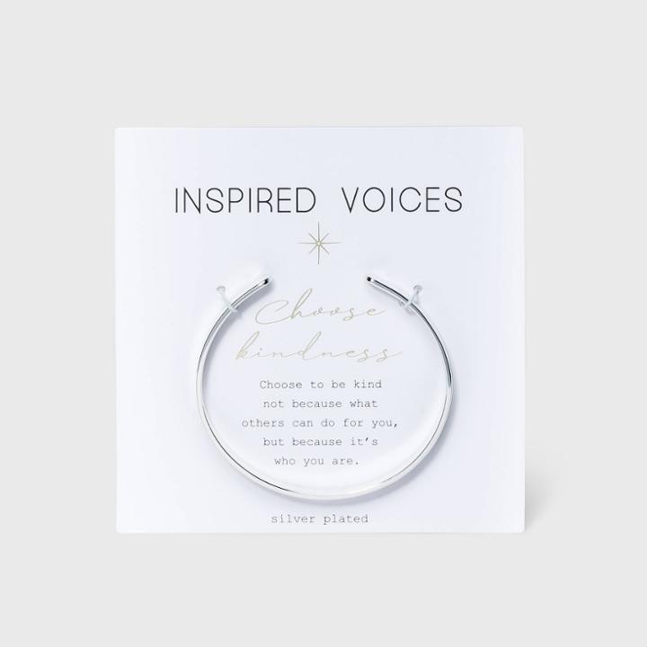 No Brand Silver Plated 'choose Kindness' Cuff Bangle -