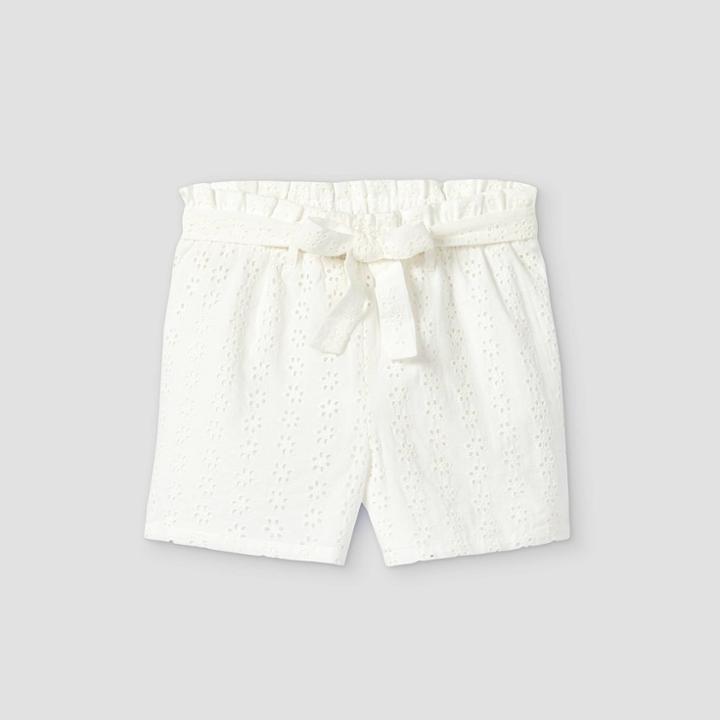 Girls' Belted Woven Shorts - Art Class White