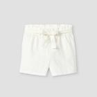 Girls' Belted Woven Shorts - Art Class White