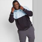 Adult Extended Size Colorblock Regular Fit Hooded Sweatshirt - Original Use Soft Sky