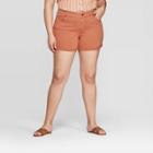 Women's Plus Size Mid-rise Jean Shorts - Universal Thread Orange