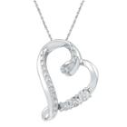 Target 0.030 Ct. T.w. Round White Diamond Prong/miracle Set Heart Pendant In Sterling Silver (ij-i2-i3), Girl's