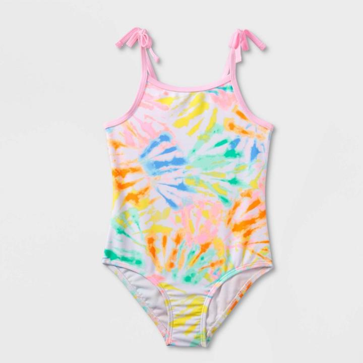 Toddler Girls' Rainbow Tie-dye One Piece Swimsuit - Cat & Jack