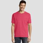 Hanes Men's Short Sleeve 1901 Garment Dyed Pocket T-shirt - Crimson (red)