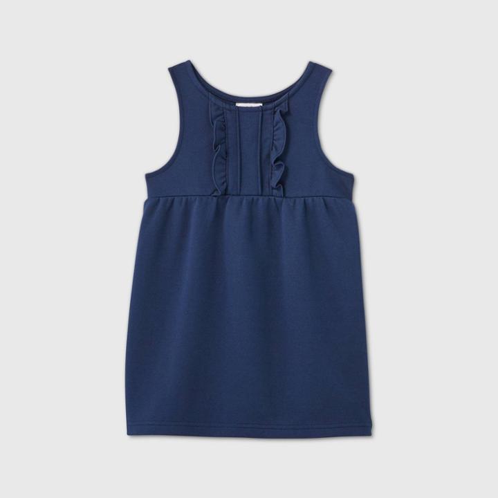 Toddler Girls' Stretch Uniform Jumpsuit - Cat & Jack Navy