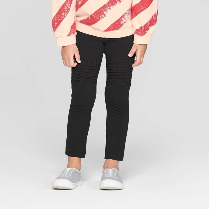 Target Toddler Girls' Moto Leggings - Art Class Black