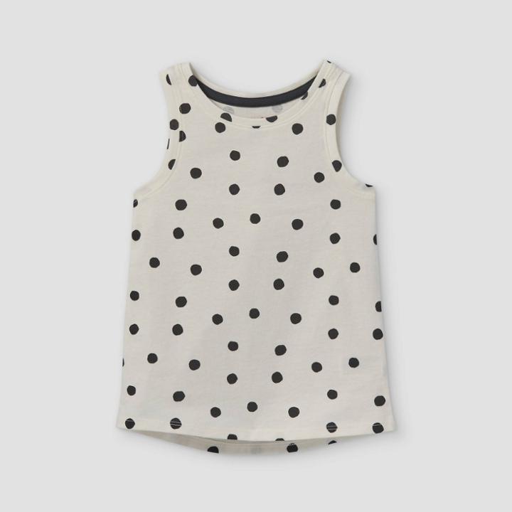 Toddler Girls' Dot Tank Top - Cat & Jack Cream