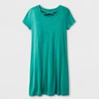 Girls' Short Sleeve Strappy Neck Dress - Art Class Green