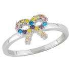 Tiara Kid's Cubic Zirconia Bow-ribbon Ring In Sterling Silver, Girl's,