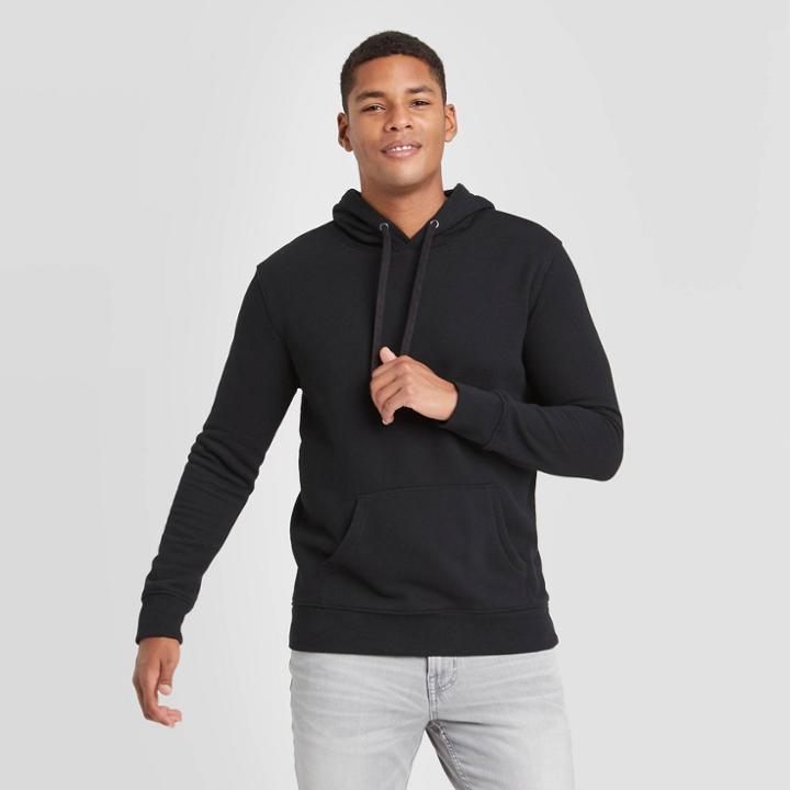 Men's Regular Fit Fleece Pullover Hoodie - Goodfellow & Co Black
