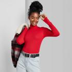 Women's Long Sleeve Turtleneck T-shirt - Wild Fable Red