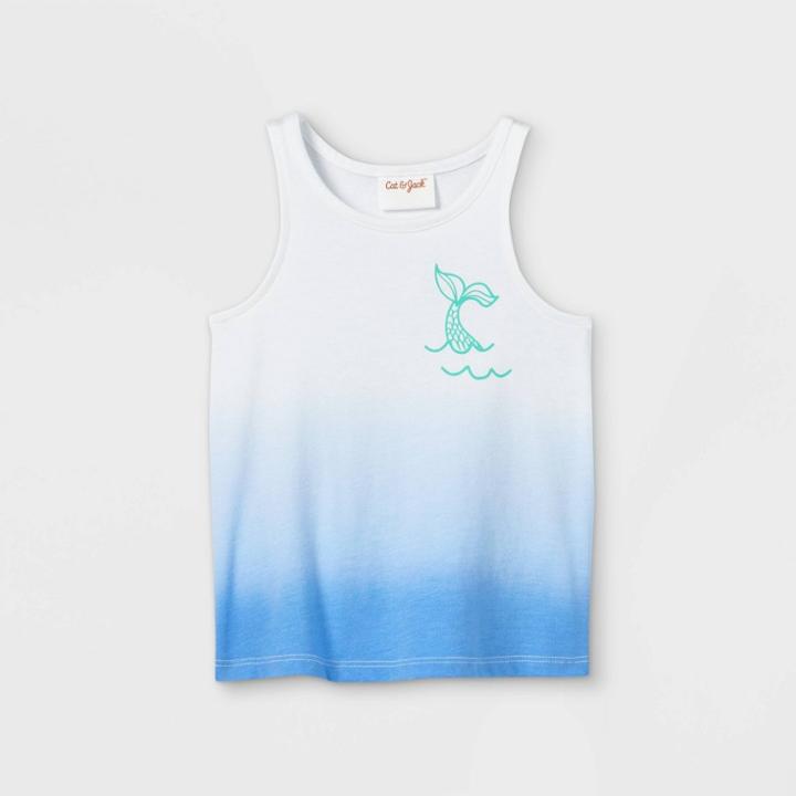 Toddler Girls' Mermaid Dip-dye Tank Top - Cat & Jack Blue
