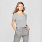 Women's Standard Fit Any Day Short Sleeve V-neck T-shirt - A New Day Heather Gray