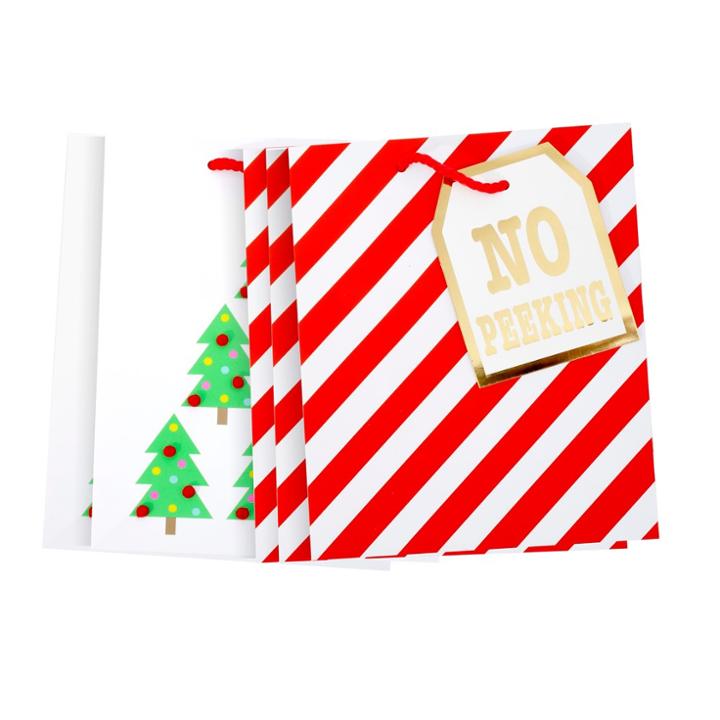 American Greetings 5pk Cub Bag 3ct No Peeking & 2ct Pom Pom Christmas Trees,