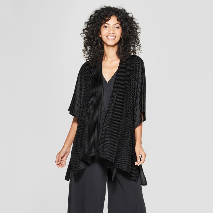 Estee & Lilly Women's Textured Striped Velvet Kimono - Estee &