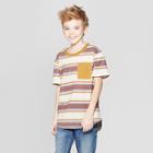 Boys' Short Sleeve Stripe T-shirt - Art Class Cream