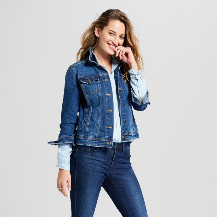 Women's Freeborn Denim Jacket - Universal Thread Medium Wash