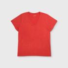 Women's Plus Size Short Sleeve V-neck T-shirt - Universal Thread Red 1x, Women's,