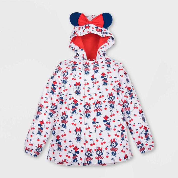 Girls' Disney Minnie Mouse Rain Jacket - Red 3 - Disney