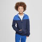 Boys' Colorblock Hooded Long Sleeve Sweatshirt - Cat & Jack Blue