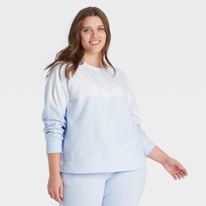 Women's Plus Size Tie-dye Sweatshirt - Universal Thread Purple/white