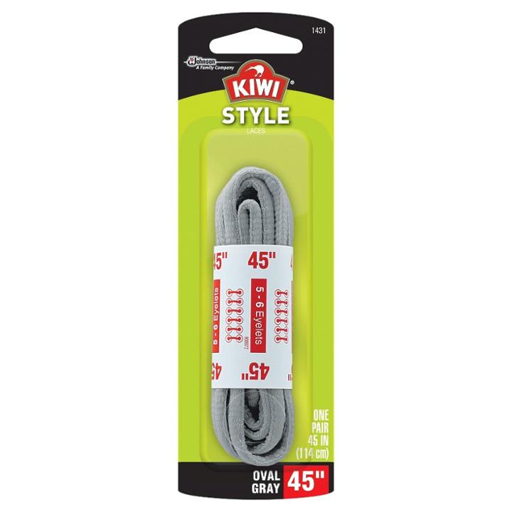 Kiwi Sport Oval Laces Grey 45, Adult Unisex, Gray