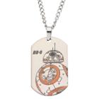 Men's Disney Star Wars Bb8 Laser Etched Stainless Steel Dog Tag Pendant With Chain