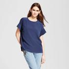 Women's Short Sleeve Top With Seaming Detail - Mossimo Navy