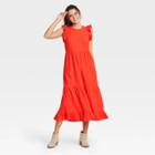 Women's Ruffle Sleeveless Tiered Dress - Universal Thread Red