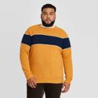 Men's Tall Colorblock Regular Fit Fleece Crew Sweatshirt - Goodfellow & Co Gold