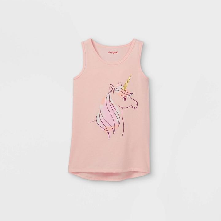 Girls' Unicorn Graphic Tank Top - Cat & Jack Powder Pink