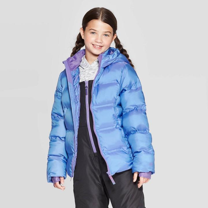 Girls' Puffer Jacket - C9 Champion Purple